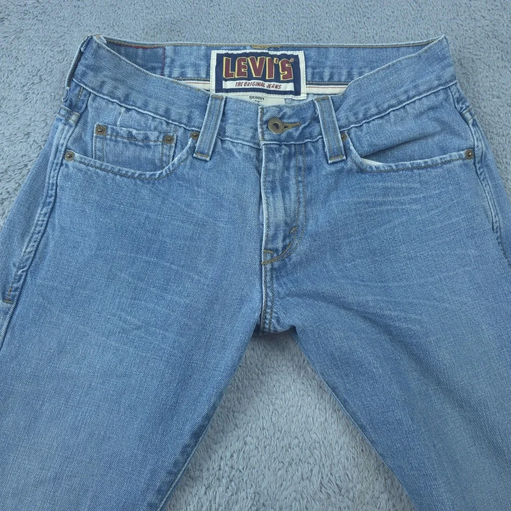 Levis 511 Jeans Mens 30x31 Blue Light Wash Slim Skinny Fit Bleach Stain